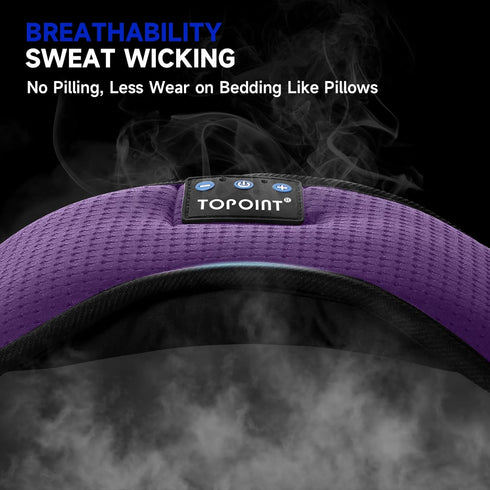 TOPOINT Sleep Mask Headphones, Bluetooth Wireless 5.2 Cotton Eye Mask for Sleeping, Travel Music Headsets