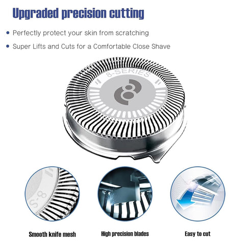 HQ8 Replacement Heads for Norelco Aquatec Shavers, 3-pc Pack Compatible Blades for Philips Razor PT720 AT880 AT810