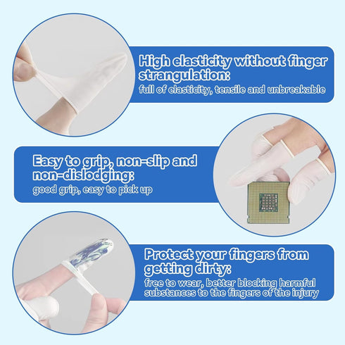 280PCS Small Finger Cots - Disposable Finger Gloves Rubber Protectors for Beauty Nail Art Tattoo Industrial (White)