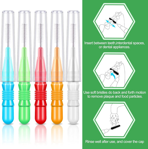 350 Pieces Interdental Brush Tooth Floss, Dental Tooth Flossing Head, Soft Dental Picks Refill