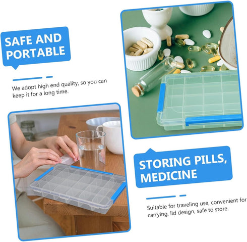 Portable Plastic Pill Organizer - Day Medicine Box for Travel