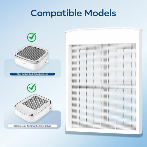 Makartt 2Pcs Nail Dust Collector Filter, HEPA Standard, Reusable, MK200 & SYLVIE Compatible