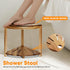 BHNJUTM 14.5 Corner Shower Stool in,Shower Foot Rest with Storage Shelf, Shower Shaving Stool for Shaving Legs, Shower