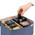 NISHEL Large Double Layer Travel Makeup Bag, Aegean-Blue Cosmetic Case for Travel-Size Accessories, Bottles, Brushes