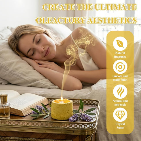 LUXE COVE wt.200g) Scented Candle, Soy Candle, Non-Toxic Aroma Candles, Pear and Freesia Scented, Citrine Crystal, Best