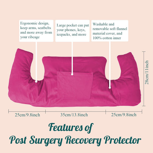 Mastectomy Pillow - Post Surgery Pillow After Breast Cancer or Breast Reduction, Lumpectomy, Patient Care Healing