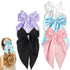MHDGG 5Pcs Silky Satin Hair Bows - Oversized Long Tail Clips for Women in 5 Colors