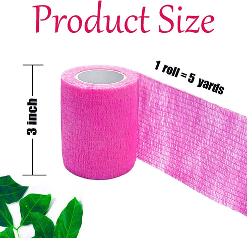Kuanfine 3 Pack 3 Inches Self Adhesive Bandage Wrap Vet Wrap for Pets, Stretch Self Adherent Tape Cohesive Wrap