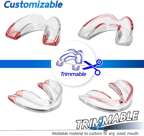 Mouthguard - One Size Fits All Premium Set of 6 BPA Free Moldable Customizable Medical Grade Mouth Guard