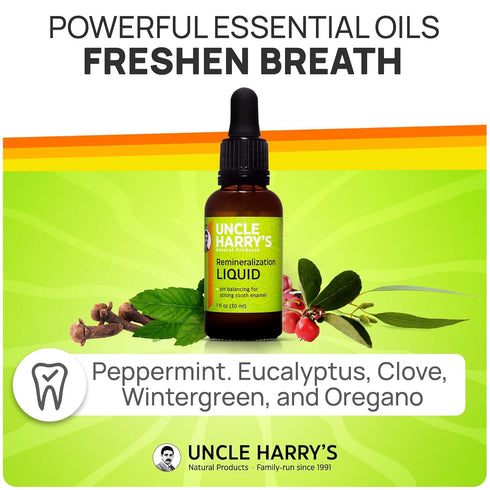 Uncle Harry's Natural Remineralization Liquid for Tooth Enamel - Fluoride-Free, Freshens Breath & Strengthens Teeth (2