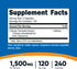 Nutricost Tribulus Terrestris Extract 1500mg, 240 Capsules - 45% Saponins, 120 Servings, Non-GMO, Gluten Free