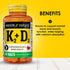 K2 D3, 300,Day 100 (Pack 3) MASON NATURAL Vitamin + Supply, with Calcium for Normal Bone and Muscle Support, Tablets