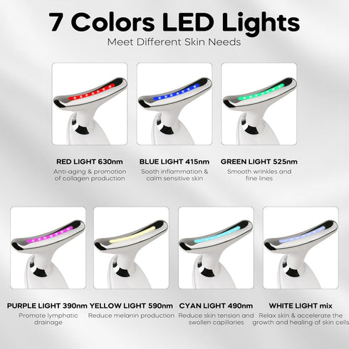 Red Light Therapy for Face - 7 Color LED Facial Light Therapy Wand for Skin Care at Home