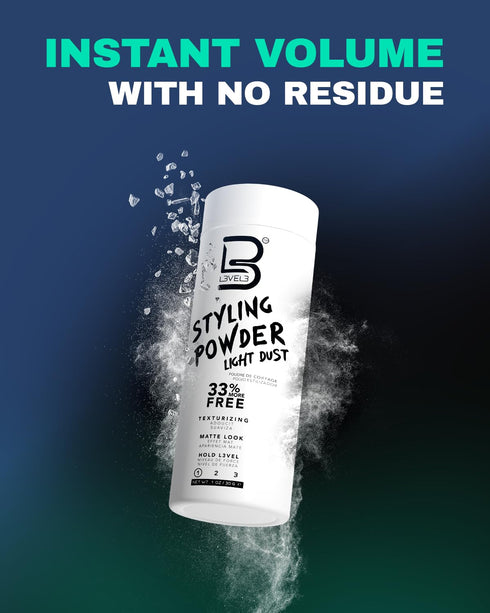 L3 Level 3 Light Hold Styling Powder, Natural Matte Hairstyle, Texturizing & Volumizing