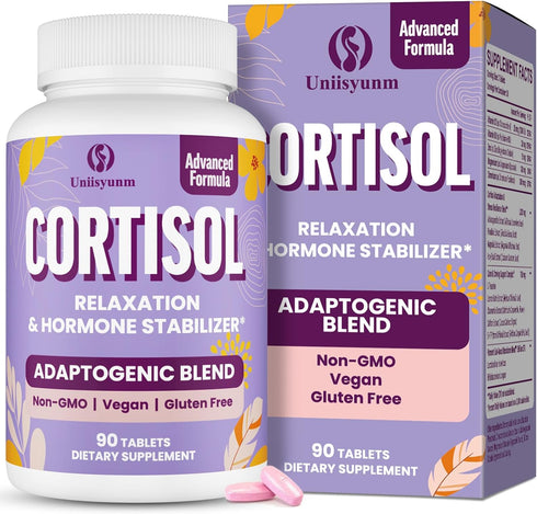 Uniisyunm 16 1 90 Cortisol Supplements for Women, IN Cortisol Detox for Women, with Magnesium, Ashwagandha, L-Theanine