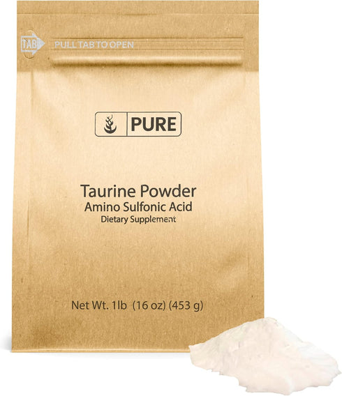 PURE ORIGINAL INGREDIENTS Taurine Powder, 1 lb Dietary Supplement, Always Pure, No Additives