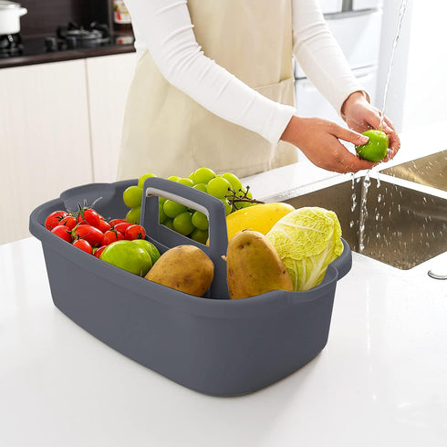 Multi-Purpose Plastic Cleaning Caddy with Handle - Shower Caddy Organizer/Storage Basket for Bathroom Supplies and