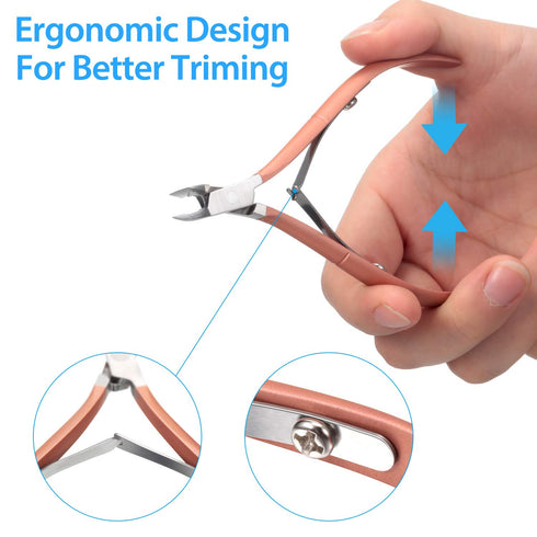 Mudder 3 Packs Cuticle Nippers Cutter Tool - Stainless Steel Nail Cuticle Trimmer Remover with Pointed Blade