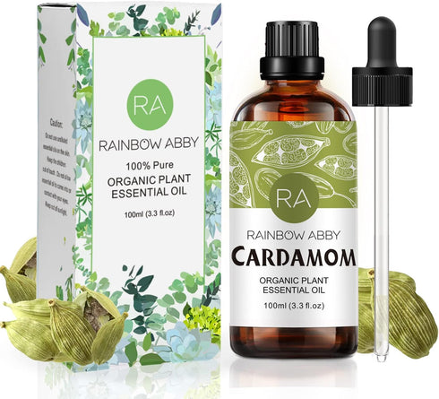 Cardamom Essential Oil (100ML), 100% Pure Natural Organic Aroma for Diffuser, Massage, Skin Care, Yoga