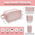 Travel-Accessories Makeup Bag for Women, Water Resistant Toiletry Bag for Travel Essentials, Eco Leather Cosmetic Bag