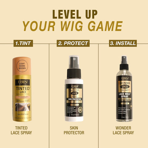 Tinted Lace Aerosol Spray, Medium Brown, Quick Dry, Water Resistant, Natural Look