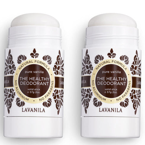Lavanila Pure Vanilla Deodorant for Women - 2-Pack (2 Oz Each), Natural Aluminum Free Solid Stick