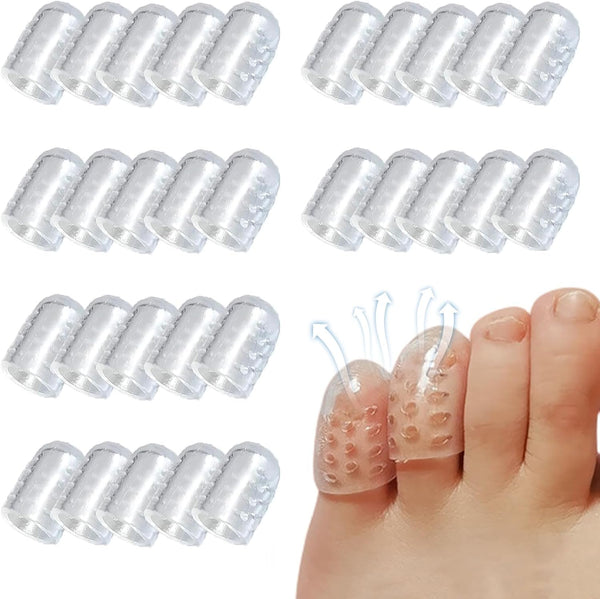 hautllaif Silicone Anti-Friction Toe Protector, 30 Pcs Gel Toe Protectors Breathable Toe Covers,