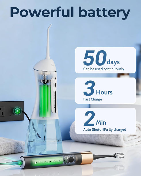 Sonic Electric Toothbrush and Electric Floss for Adults and Kids, Electric Toothbrush Water Flosser Adults, Water