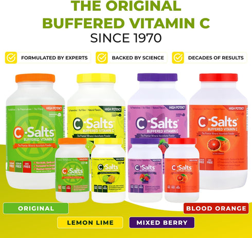 Buffered Vitamin C Powder Supplement, High Absorption Immune Support Drink, Organic, Vegan, Sugar-Free, Lemon Lime 26oz