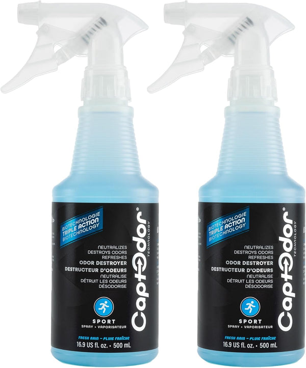Sports Odor Destroyer Spray - (2 x 16.9oz Bottles), Gear Odor Eliminator & Deodorizer Spray for Sportswear & Outdoor
