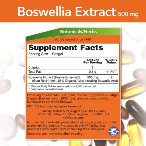 Now Foods Boswellia Extract 500 mg Softgels - 90 Count x 2