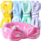 Teenitor 5pcs Makeup Headband Set, Spa Bow Headbands for Washing Face, Makeup, Shower, Microfiber for Girls Women Gift