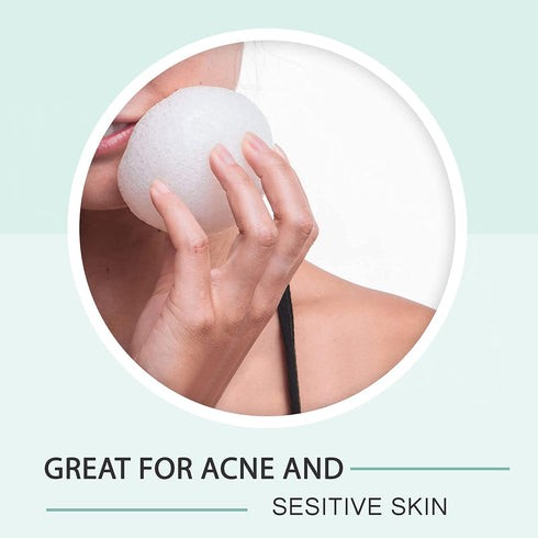 pureSOL Activated Charcoal Konjac Sponge, 100% Natural, Eco-Friendly Facial Sponge for Acne, Exfoliating