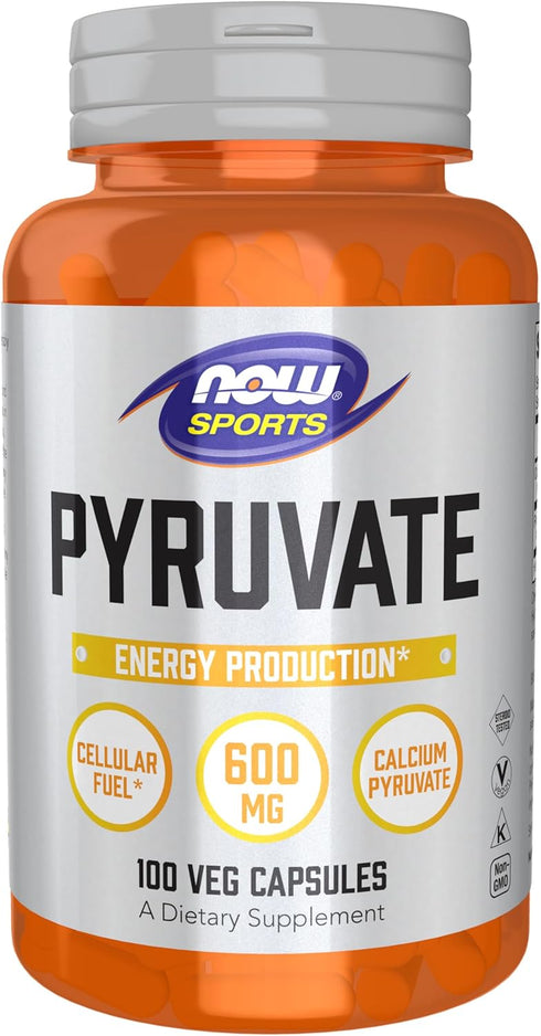 NOW Sports Nutrition, Pyruvate (Pyruvic Acid) 600 mg, Energy Production, 100 Veg Capsules