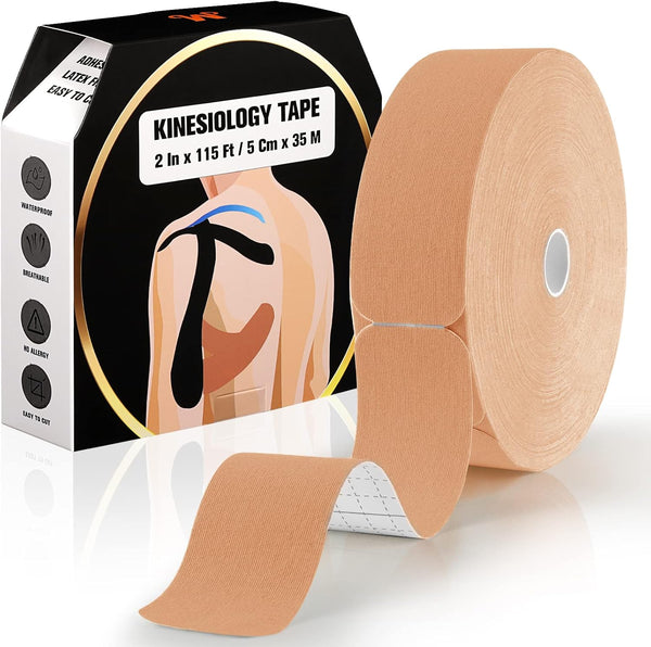 Pro Kinesiology Tape Precut Bulk, 115Ft Athletic Tape for Muscle Pain Relief, 140 Precut Strips