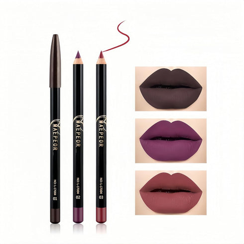 MAEPEOR Matte Lip Liner Set, 12 PCS Classic Colors, Highly Pigmented Velvet Lipliner Pencil Set