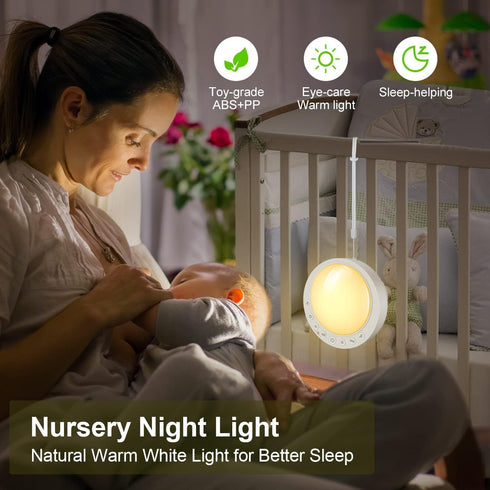 HoaBoly Nightlight,16 White Noise Machine for Baby,Portable Sound Machine with Soothing and Memory Function,Baby-Safe