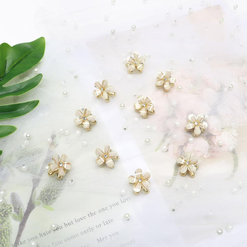 YISSION 20Pcs Mini Flower Hair Clips, Rhinestone Small Flower Hair Claw Clips for Girls & Women