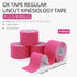 OK TAPE Regular Kinesiology Tape (4 Pack), Original Cotton Athletic Support for Muscle Joint Pain, 2in×16.4ft - Pink.