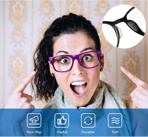 Frienda Silicone Adhesive Eyeglass Nose Pads, Anti-Slip Nose Bridge Pads for Eyeglasses, 12 Pairs