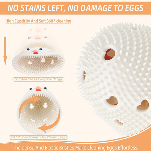 TULOBI 2PCS Silicone Egg Cleaner for Fresh Eggs, Egg Washer for Fresh Eggs, Egg Scrubber for Fresh Eggs, Reusable
