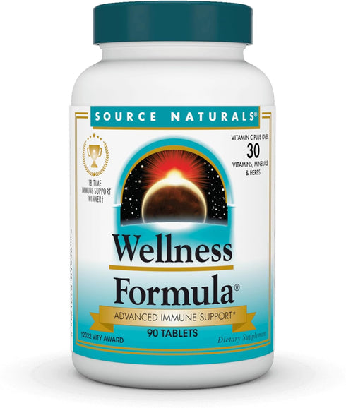 Source Naturals Wellness Formula Bio-Aligned Vitamins & Herbal Defense, Immune System Support Supplement, 90 Count