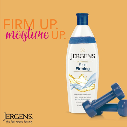 Jergens Skin Firming Body Lotion, Deep Moisturizer with Collagen and Elastin, 8 Ounces (Pk of 2)