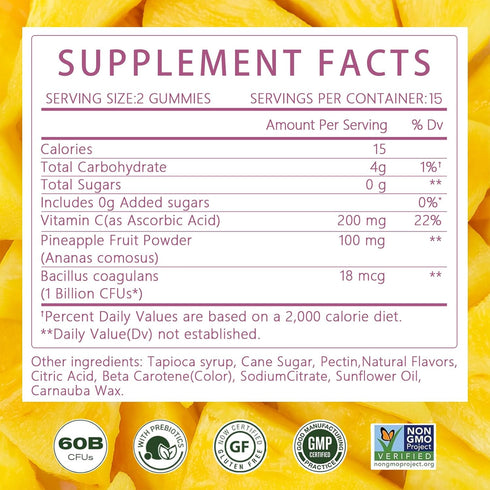 Gummies-pH Immune Non-GMO30 Gummies Montue Premium Diamond Feminine Balance Balance with Prebiotics & Lactobacillus