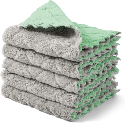 kimteny Cleaning Cloths Kitchen Towels Microfiber Washcloths Lint Free Dish Cloth Reusable Dishtowels