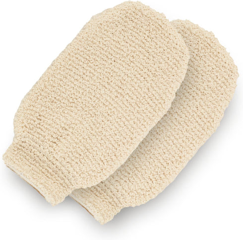 GUARD&MARINE Natural Hemp Shower and Bath Gloves, Washcloth for Body Cleansing and Exfoliation, Set of 2 Mitts