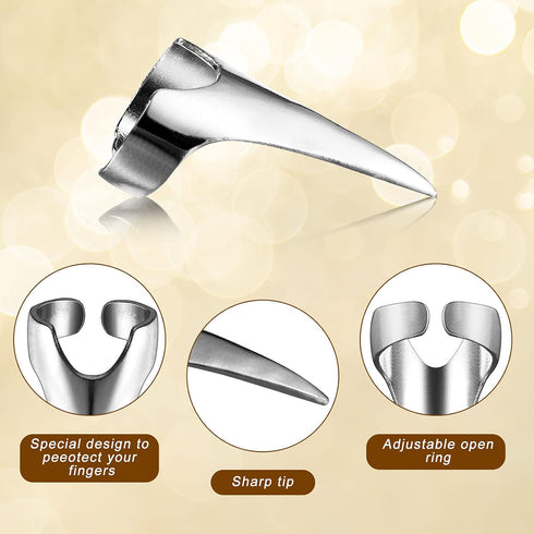 Hicarer 20 Pcs Adjustable Hair Parting Tool, Metal Hair Sectioning Ring for Braiding, Halloween Cosplay, Silver