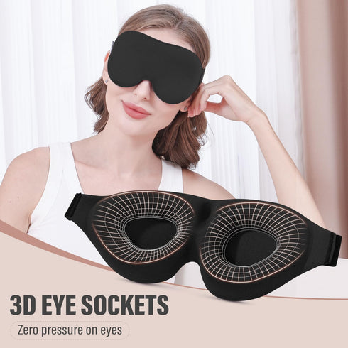 YIVIEW Sleep Mask for Side Sleeper, 3D Light Blocking Eye Mask, Soft Breathable Cover for Women Men