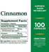 Nature's Bounty Cinnamon Capsules 1500mg, Herbal Supplement for Sugar Metabolism, 100 Capsules