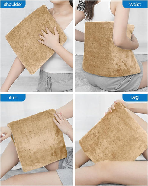 RENPHO King Size Heating Pad for Back Pain & Cramps Relief, FSA HSA Eligible, Auto Shut Off, 12" x 24" Light Yellow